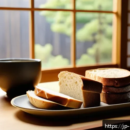 글루텐 프리 빵 브랜드 비교 - A cozy Japanese kitchen scene featuring a variety of gluten-free breads on a wooden table, including...