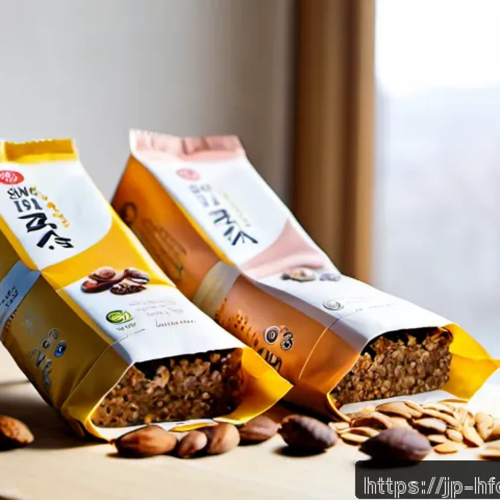 유기농 에너지 바 브랜드 추천 - Photorealistic editorial product scene of three premium organic energy bars in elegant unbranded kra...