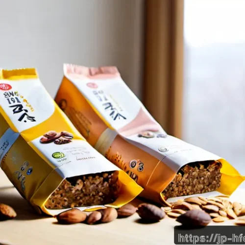 유기농 에너지 바 브랜드 추천 - Photorealistic editorial product scene of three premium organic energy bars in elegant unbranded kra...