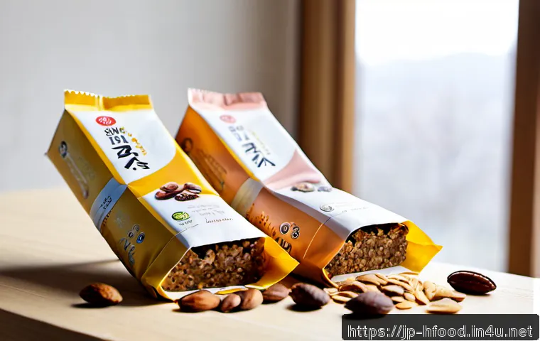 유기농 에너지 바 브랜드 추천 - Photorealistic editorial product scene of three premium organic energy bars in elegant unbranded kra...